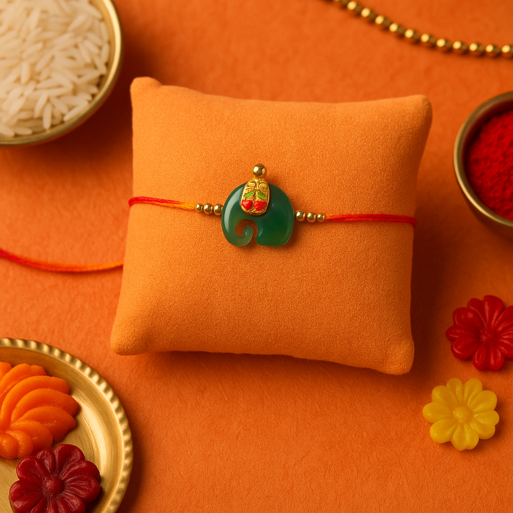 Green Haathi Signature Rakhi