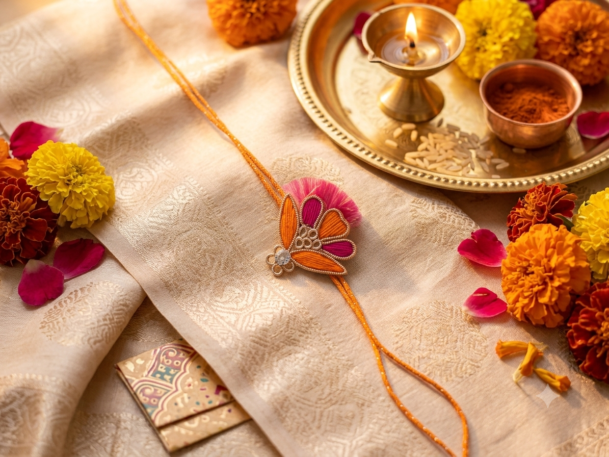 Orange Red Duo Rakhi