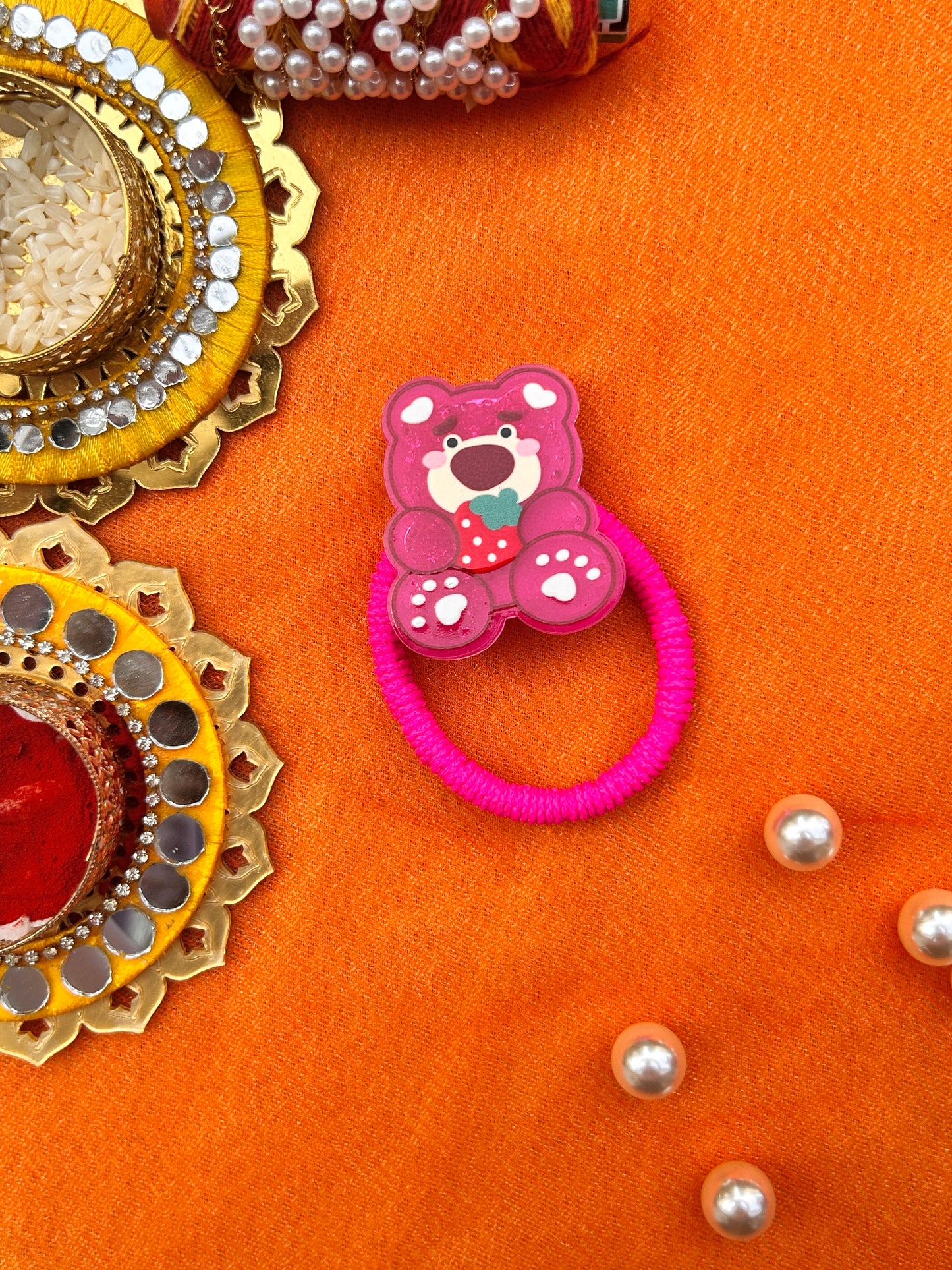 Pink Teddy Band Style Rakhi For Pets