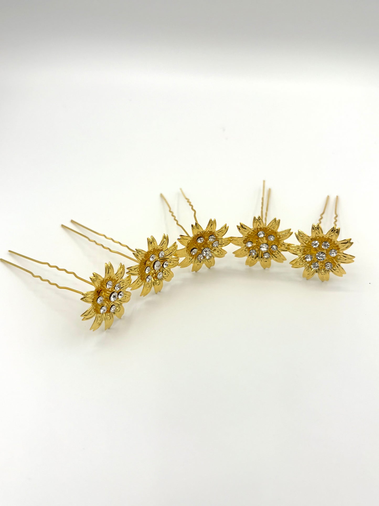 Golden Sunflower Crystal Pin
