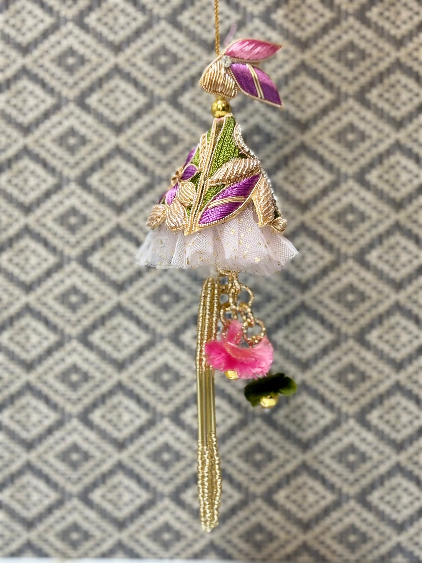 Pink & Purple Floral Embroidered Lumba