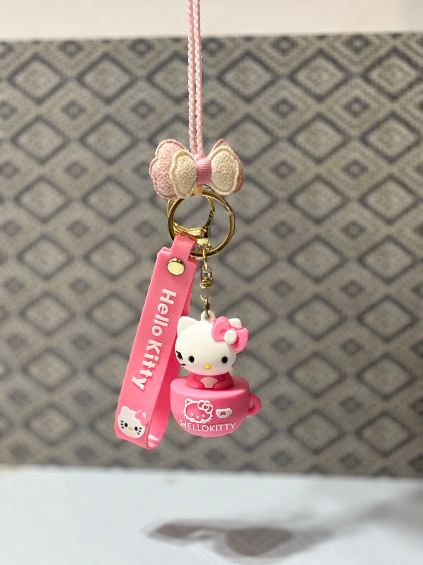 Pink Hello Kitty Rakhi with Reusable Keychain