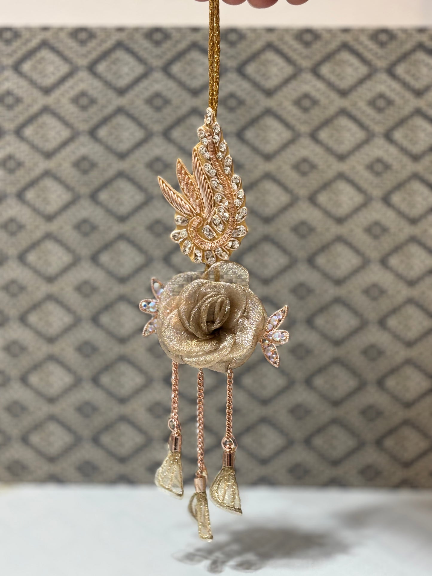 Ivory Tissue Flower Hair Clip Heavy Lumba