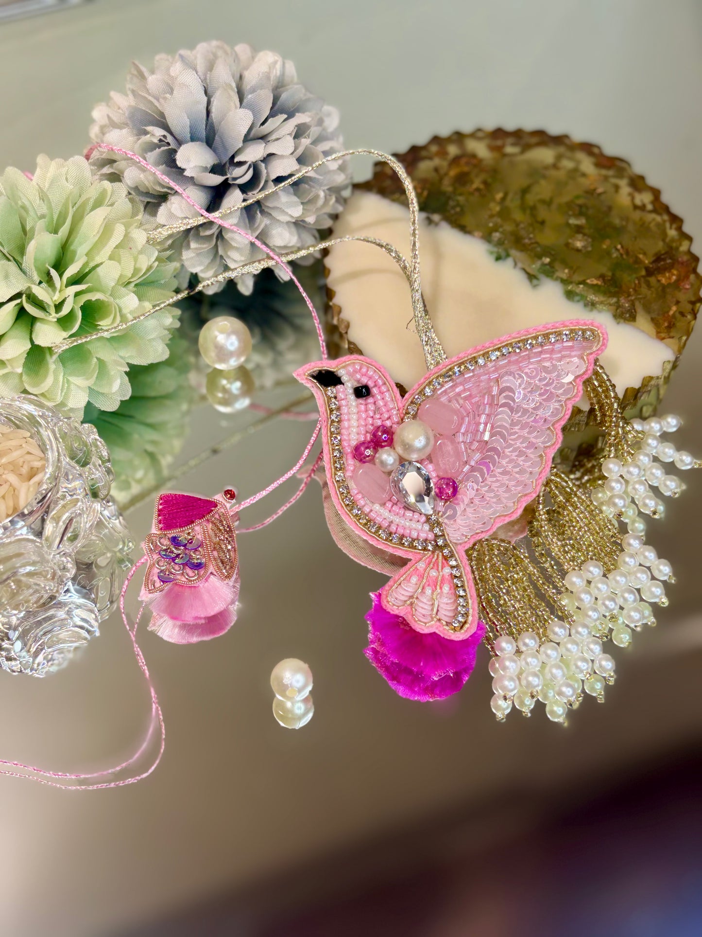 Pink Bird Rakhi Pair