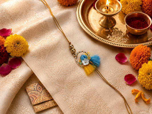 Yellow Blue Pastel Rakhi