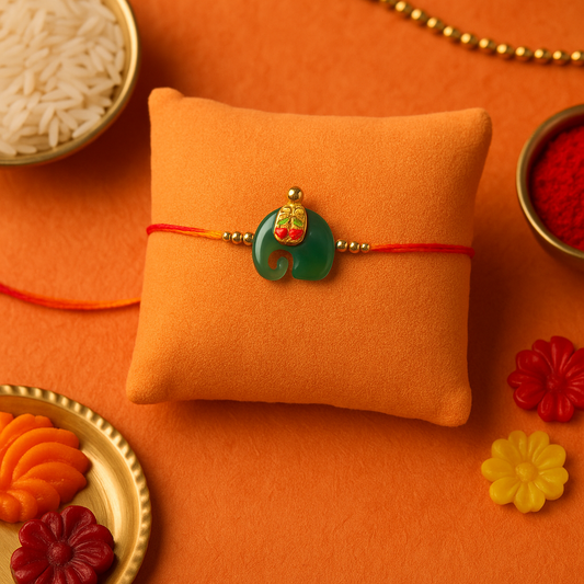 Green Haathi Signature Rakhi