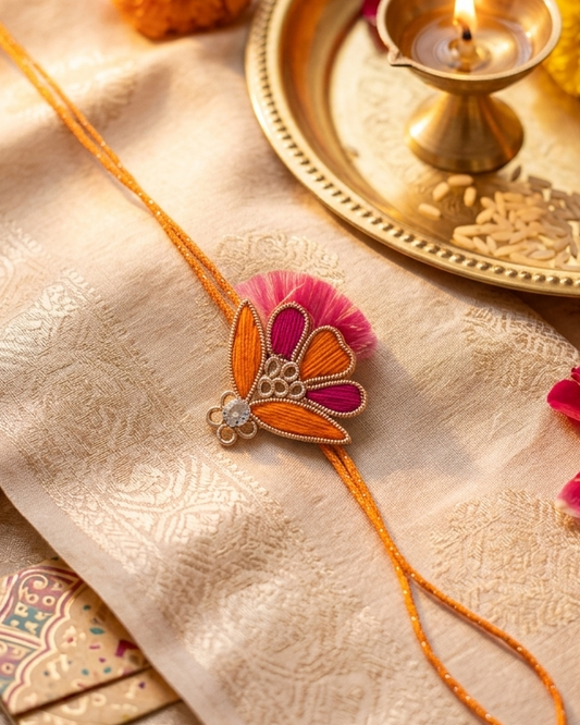 Orange Red Duo Rakhi