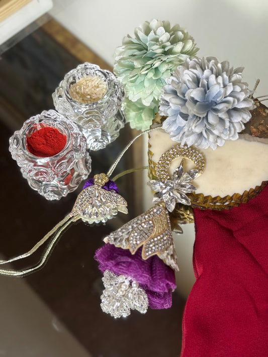 Purple & Silver Rakhi Pair