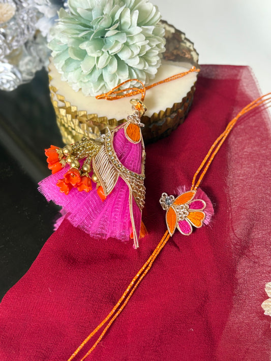 Neon Pink Rakhi Pair