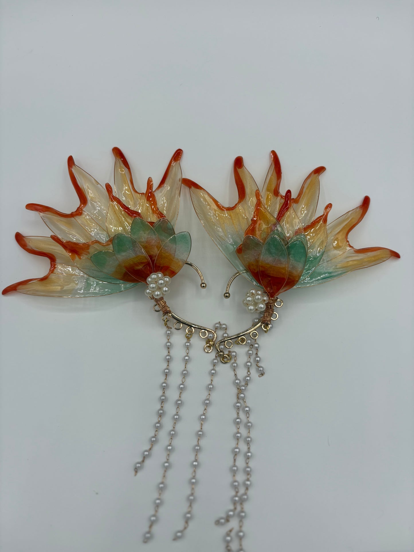 Aurora Bloom Resin Ear Cuffs