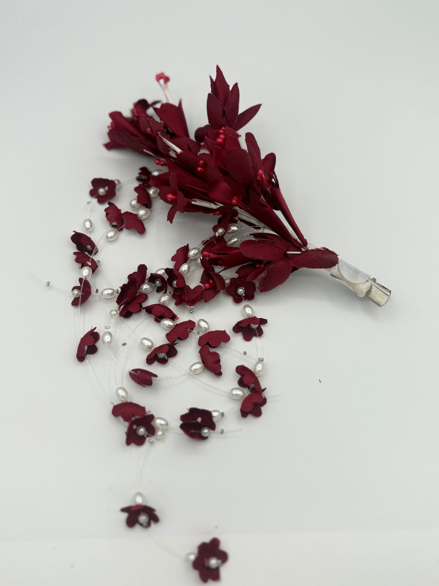 Crimson Bloom Hair Clip