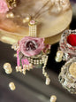 Pink Rose Hair Clip Lumba with Pearl Detailing