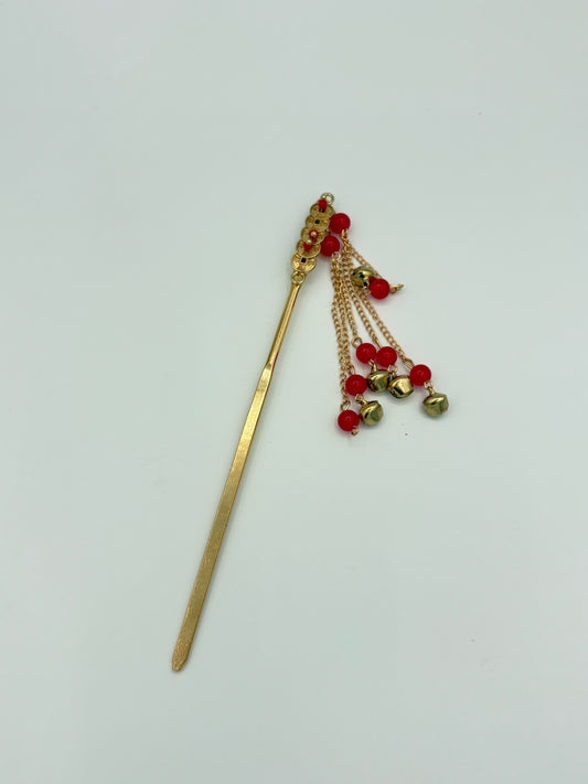 Red Tassel & Ghungroo Lapel Pin
