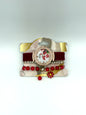 Red Floral Dial Watch & Bracelet Stack