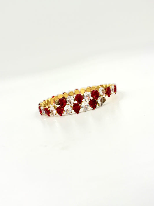 Ruby Pear Cut Diamond Bracelet