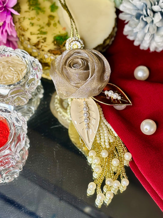 Ivory Tissue Flower Hair Clip Lumba