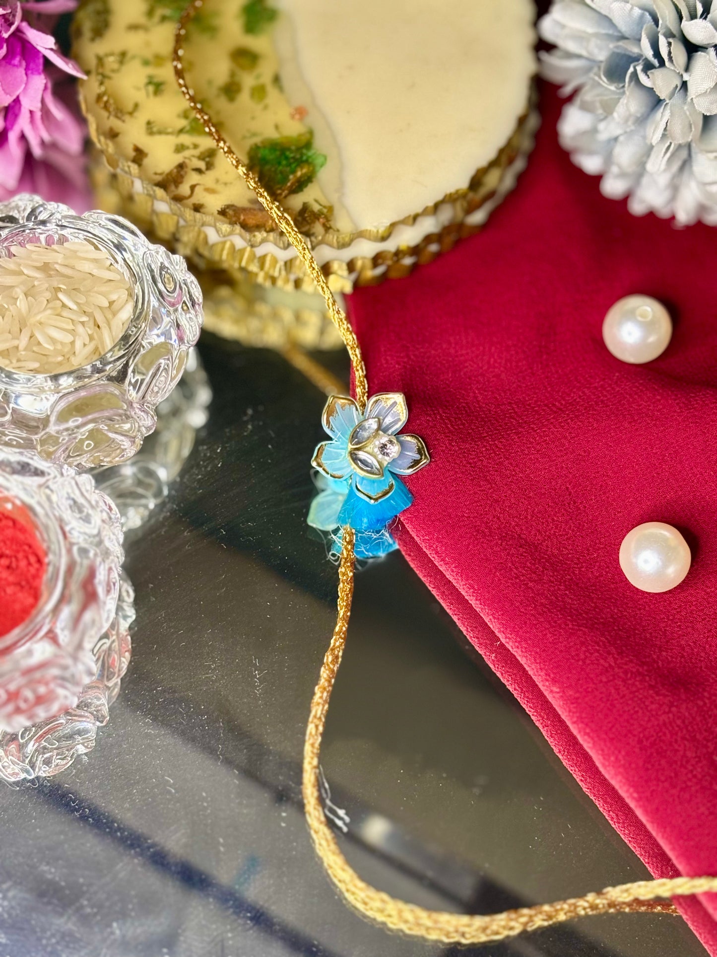 Blue Flower Rakhi