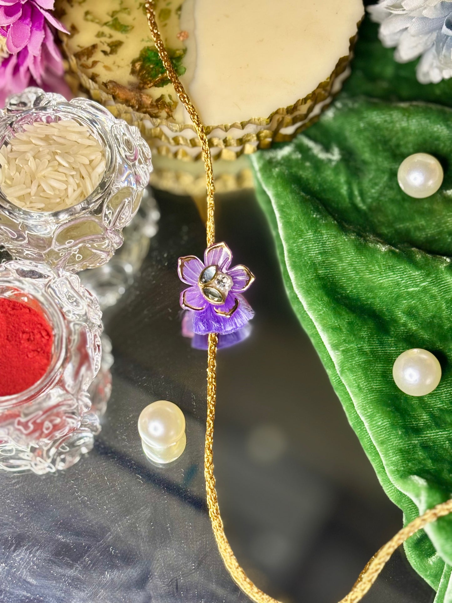 Purple Flower Rakhi