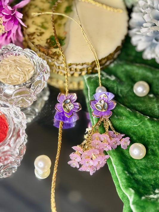 Purple Flower Rakhi Pair