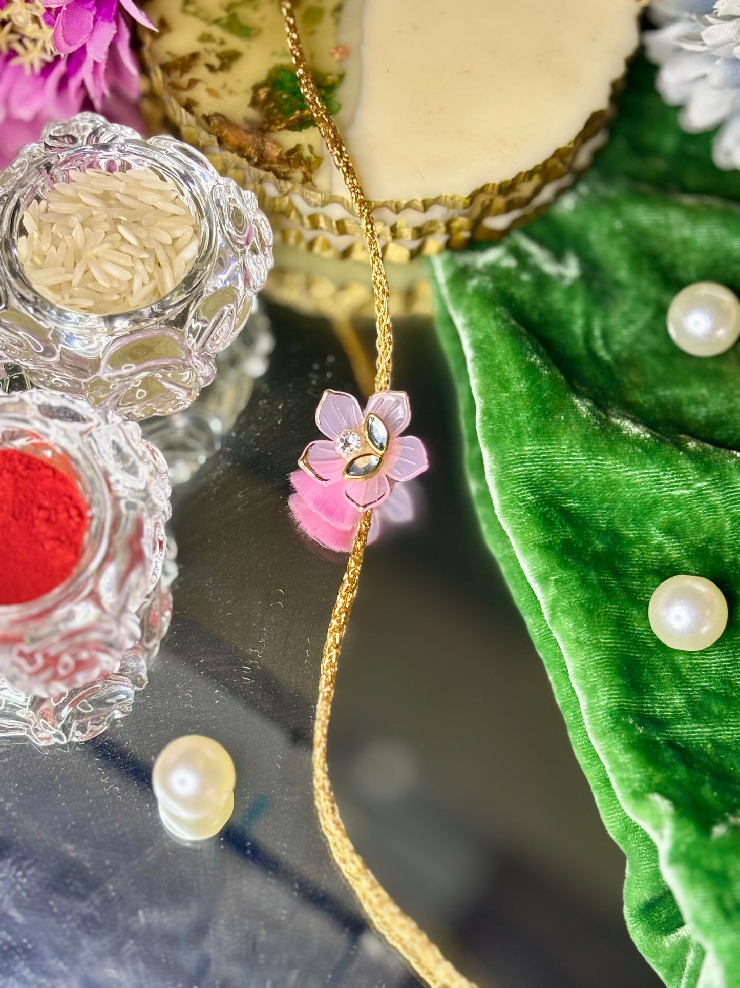 Pink Flower Rakhi