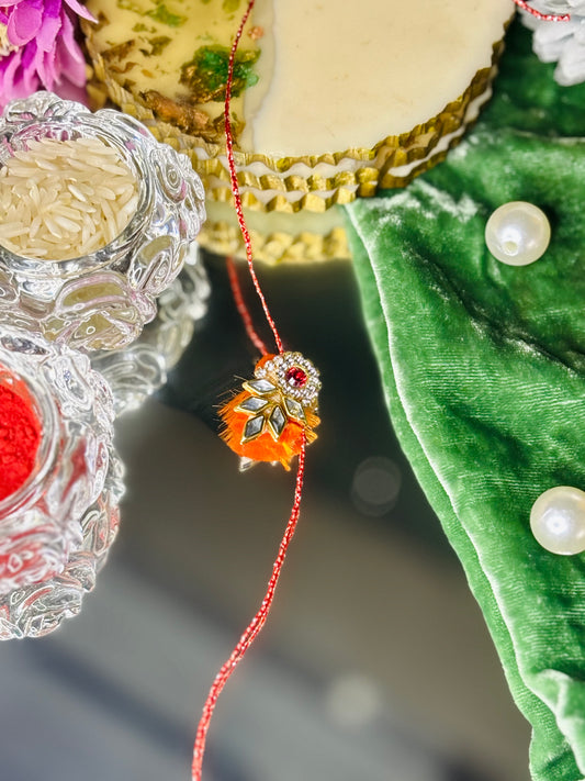 Traditional Style Orange Rakhi