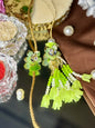 Green Flower Rakhi Pair