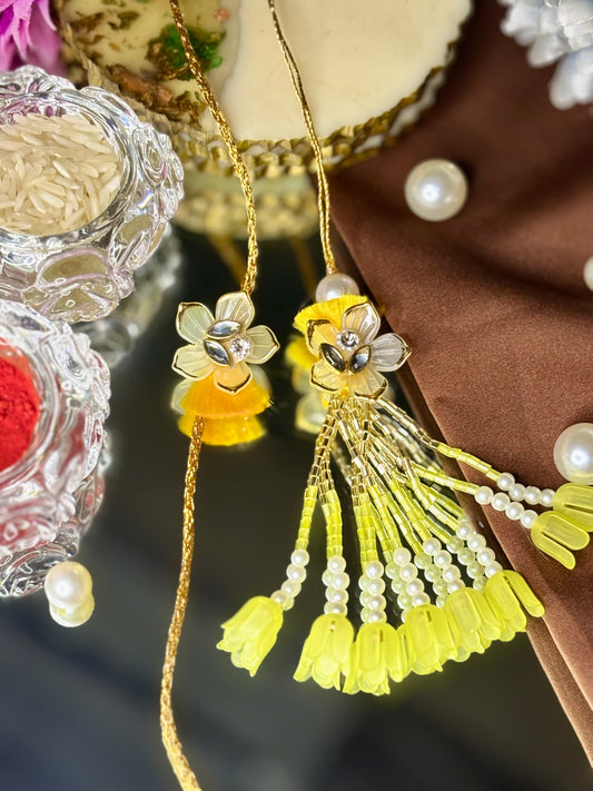 Yellow Flower Rakhi Pair