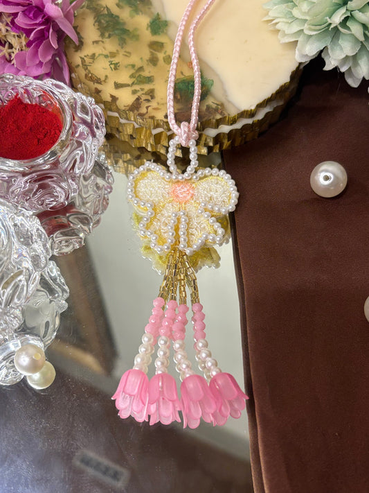 Pink Bow with Pearls Lumba