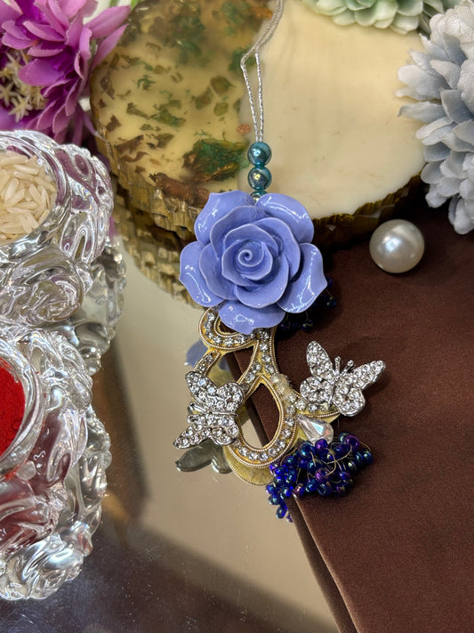 Blue Ceramic Flower Lumba