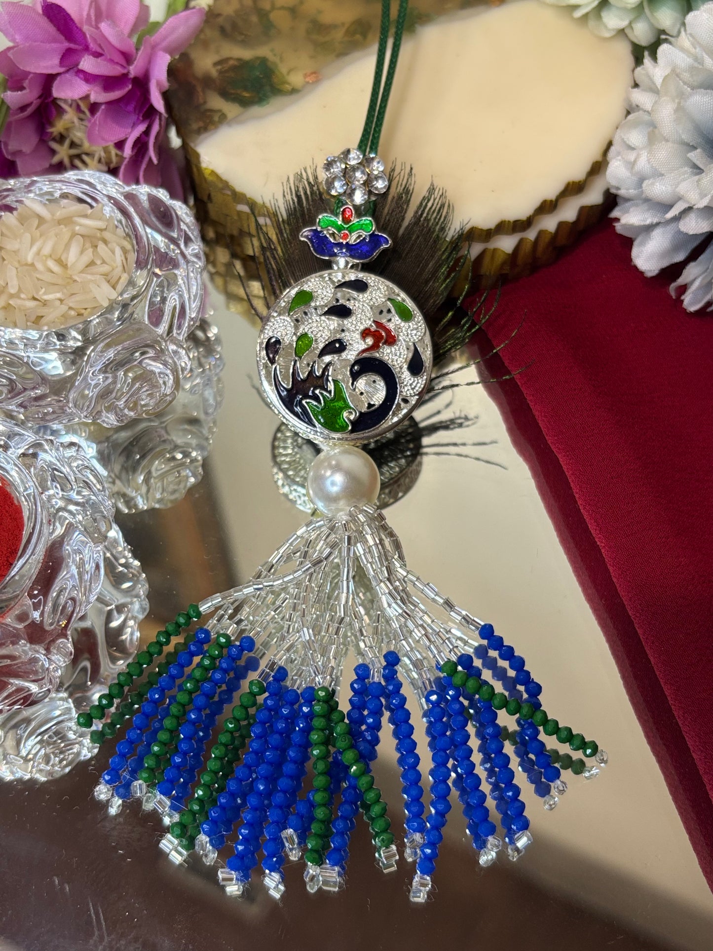 Peacock Silver & Royal Blue Lumba