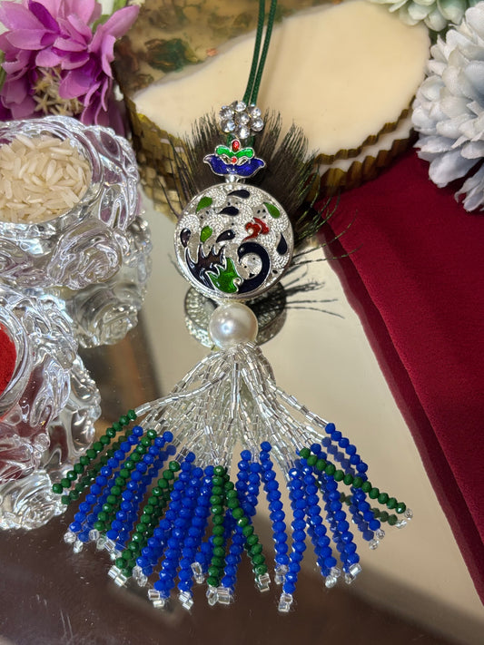 Peacock Silver & Royal Blue Lumba