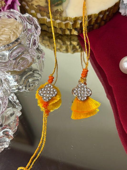 Yellow Simple Rakhi Pair