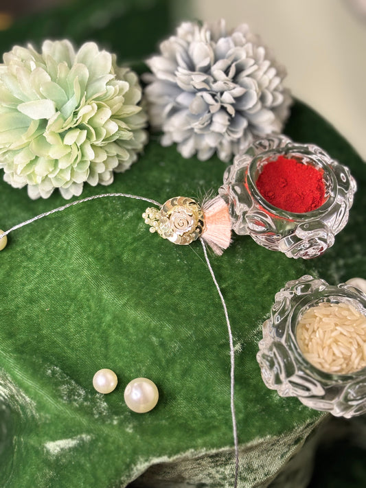 Cream Colour Elegant Rakhi