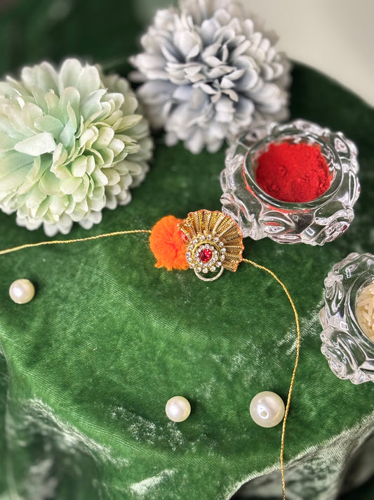 Orange Heritage Rakhi Design