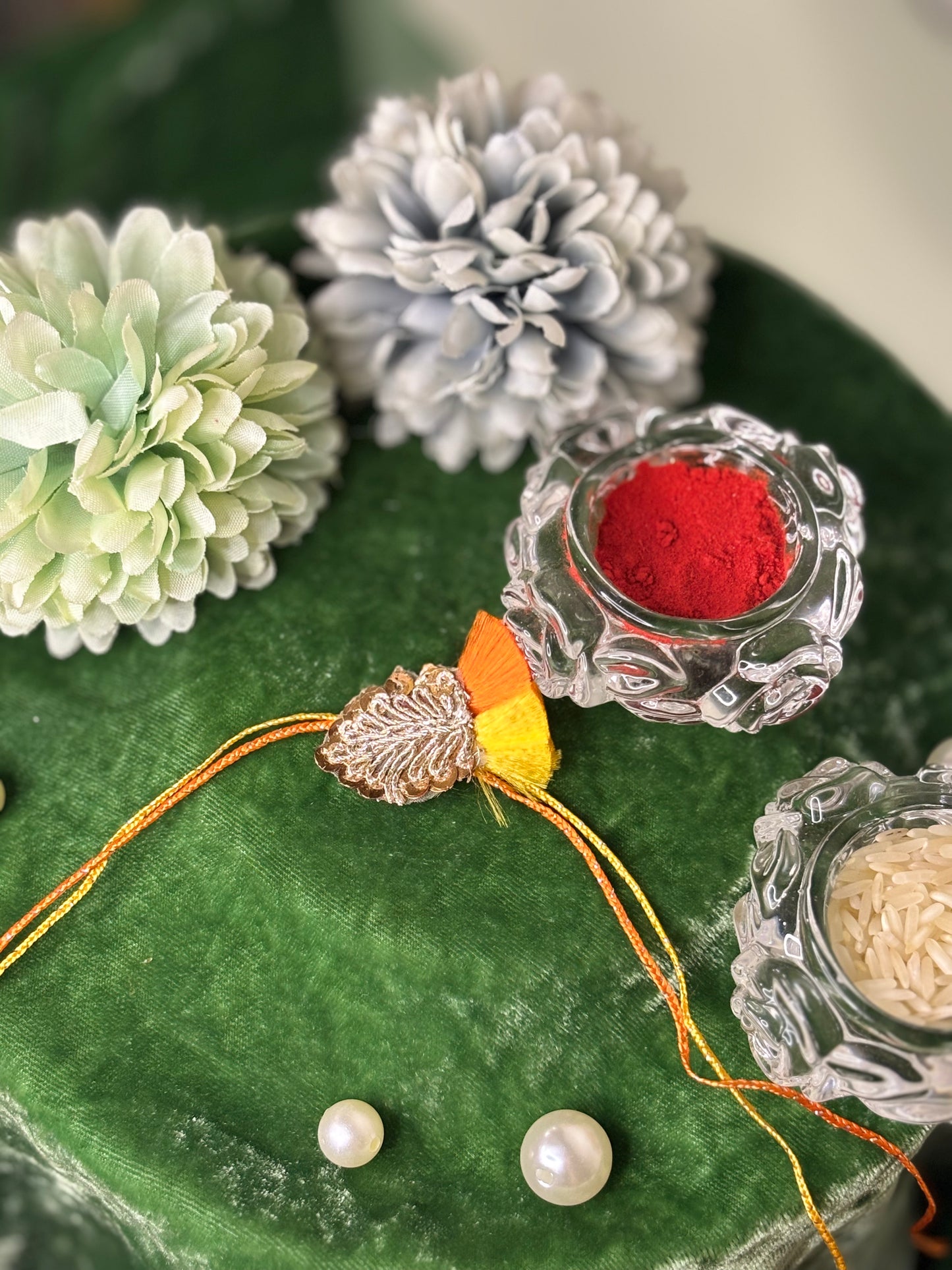 Yellow Orange colour theme Rakhi