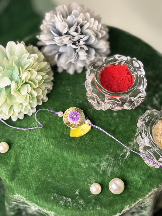 Purple & Yellow Rakhi