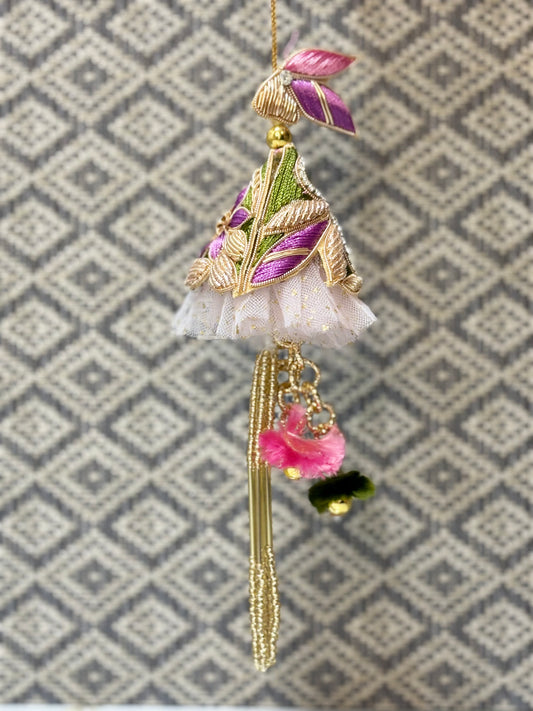 Pink & Purple Floral Embroidered Lumba