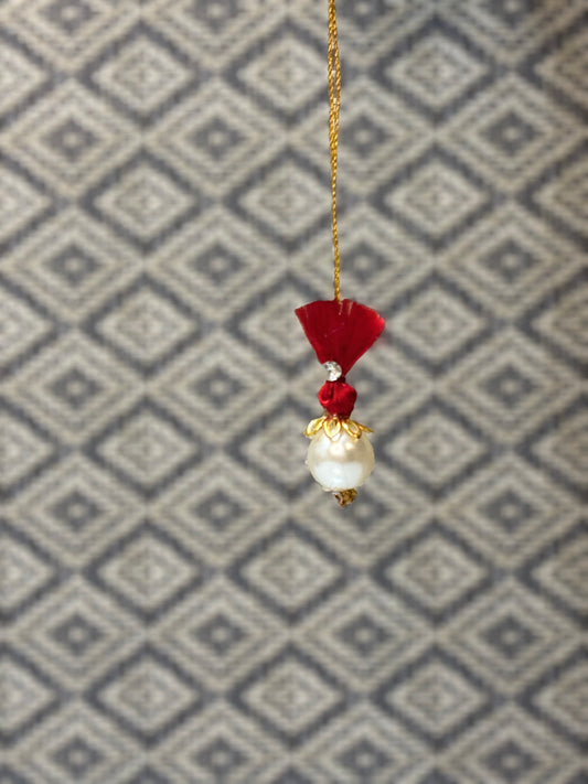 Pearl Ball Lumba in Red For Bhagwanji