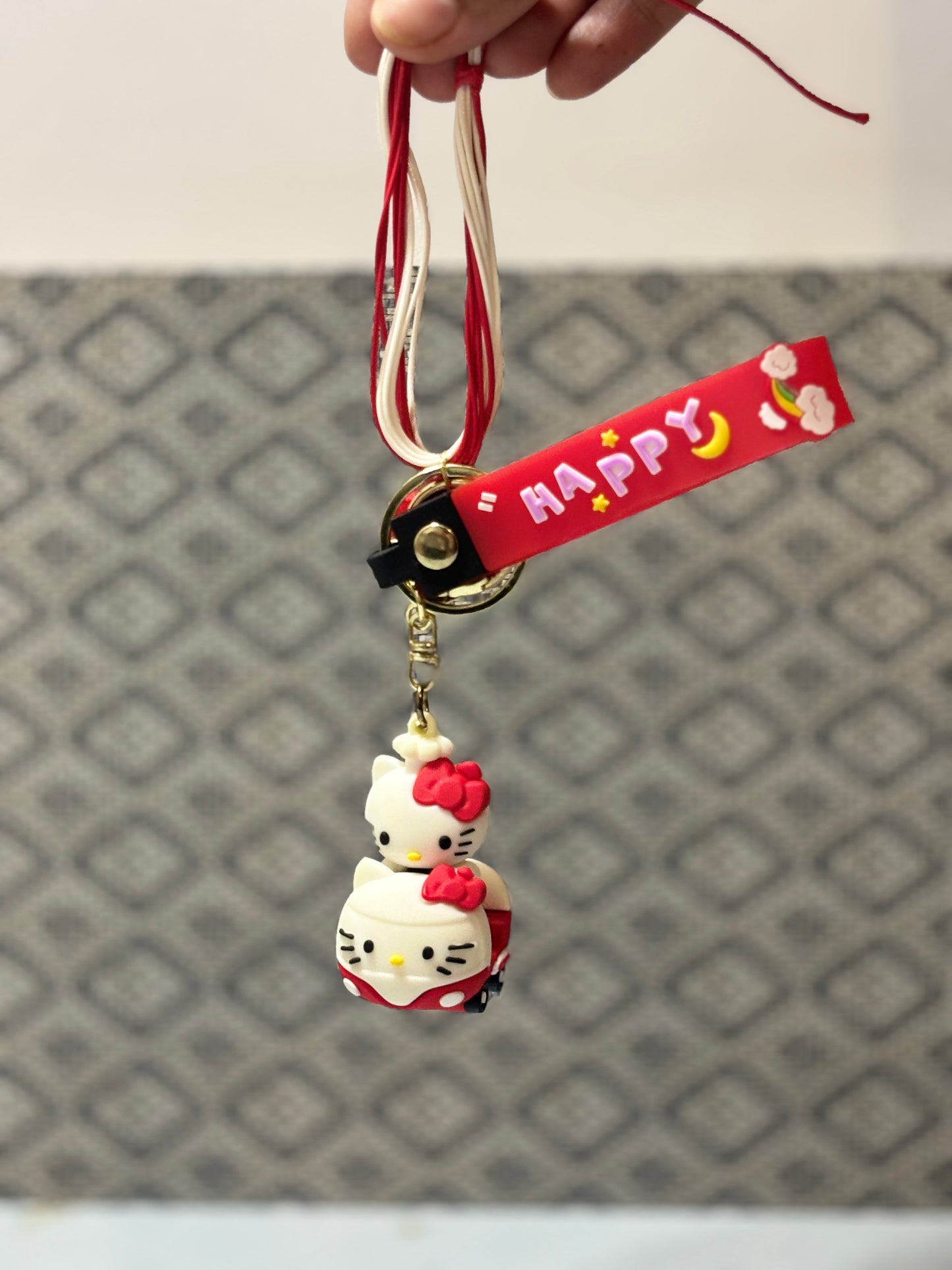 Red Hello Kitty Rakhi with Reusable Keychain
