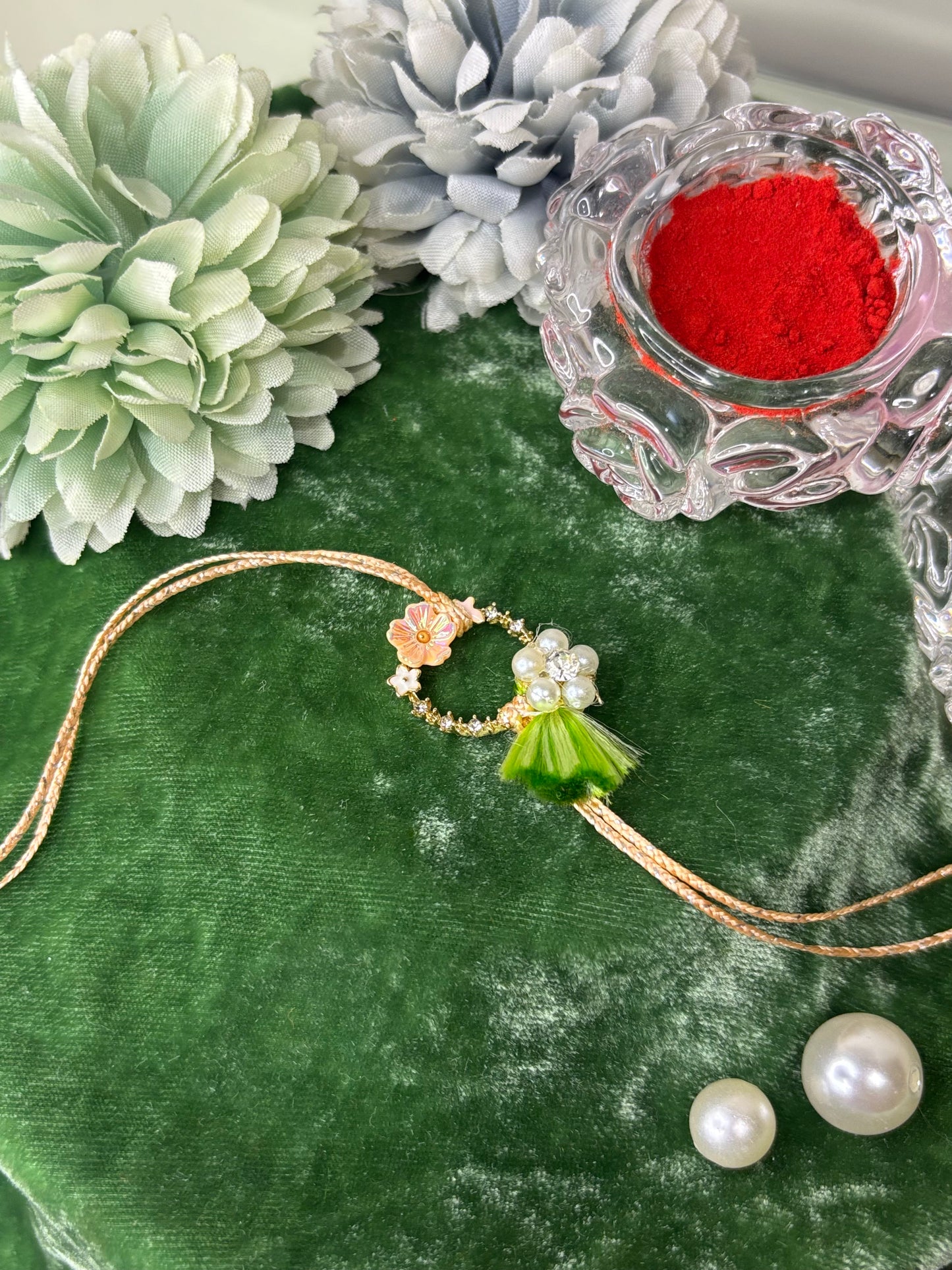 Green & Cream Rakhi