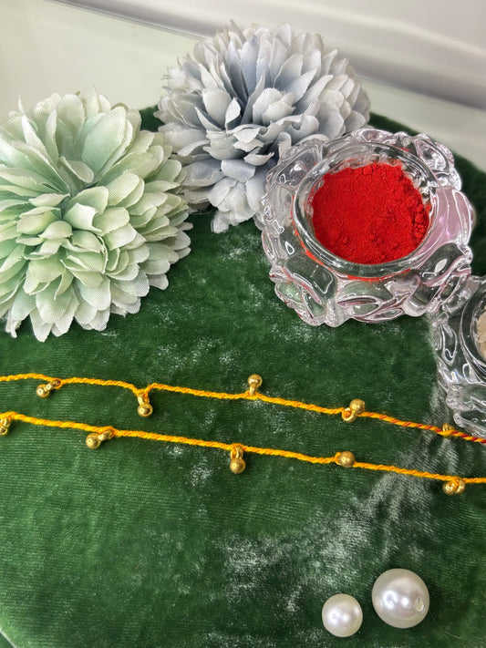 Yellow Moli Beaded Rakhi