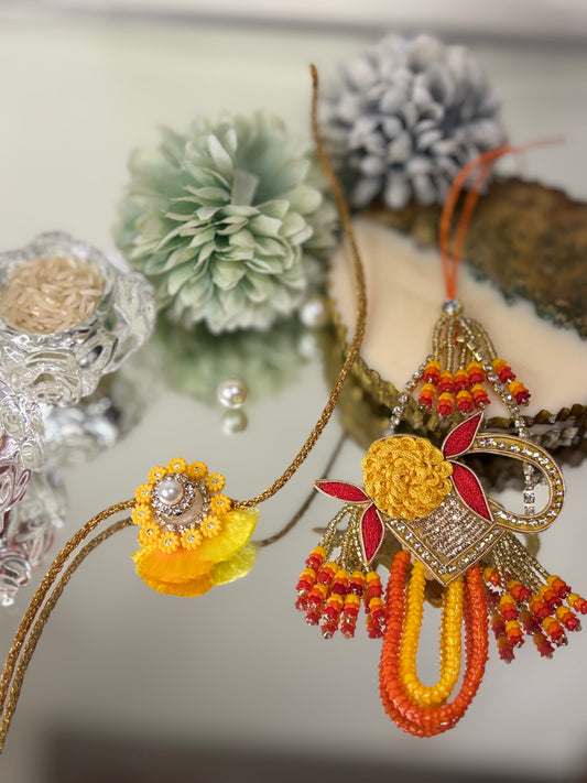 Holy Colour Rakhi Pair