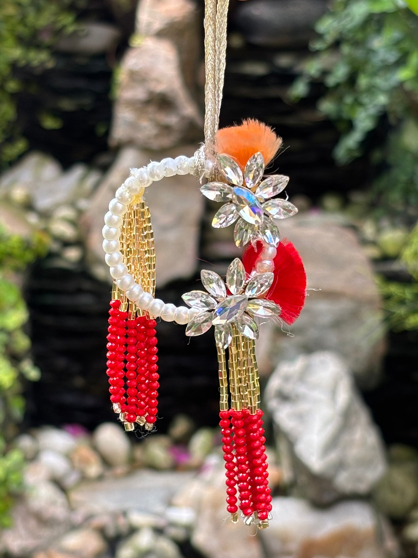 Red Embellished Lumba