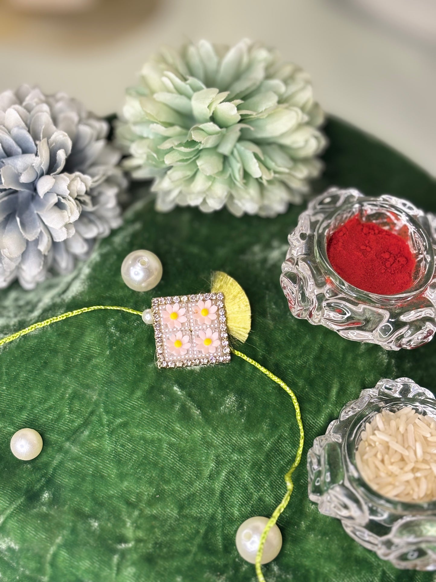 Lime Yellow Daisy Rakhi