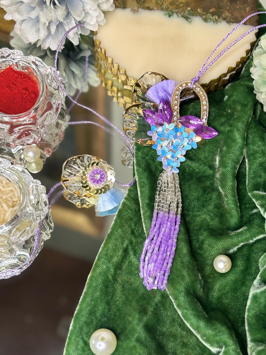 Glass Finish Purple Gem Rakhi