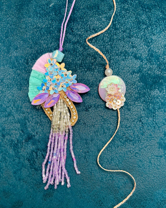 Turquoise Selection Rakhi Set For Bhaiya & Bhabhi