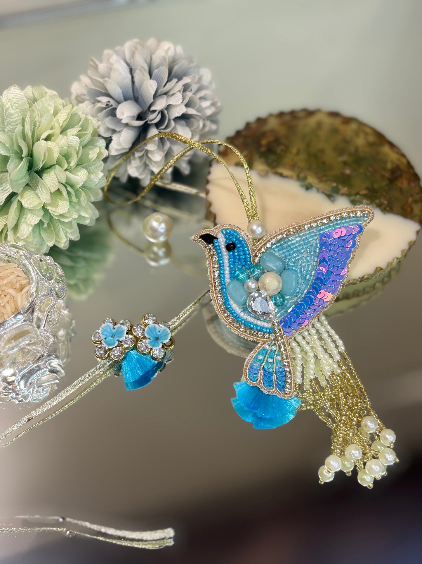 Blue Bird Rakhi Pair