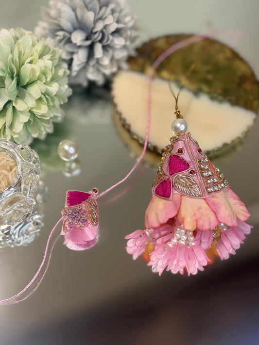Pink Traditional Rakhi Pair