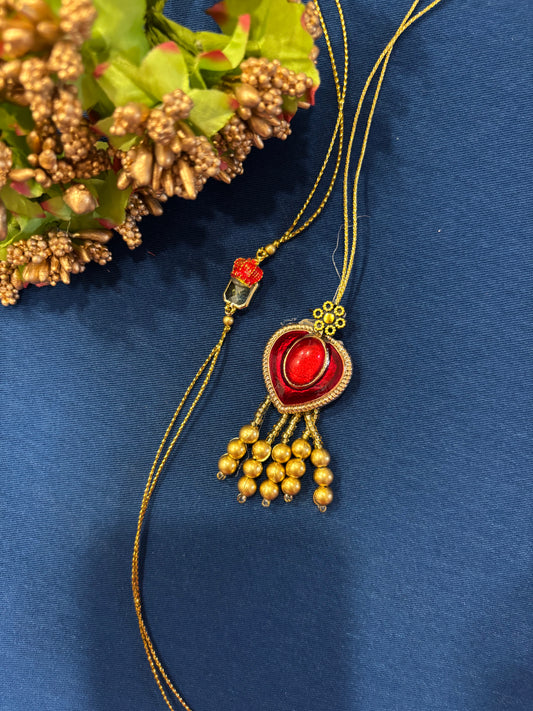 Red Bhagwanji Rakhi Lumba Set