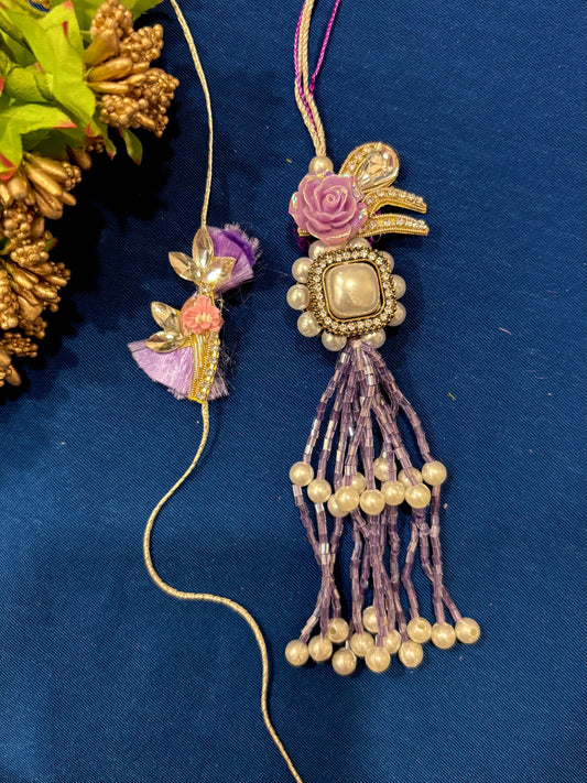Fancy Broach Rakhi Lumba Set